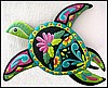 Painted Metal Turtle, Painted Metal Wall Decor, Outdoor Patio Decor, Garden Art, Tropical Decor, 16"